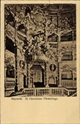 Ak Bayreuth in Oberfranken, St. Opernhaus, Fürstenloge