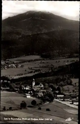 Ak Lam im Bayerischen Wald Oberpfalz, Gesamtansicht mit Großem Arber