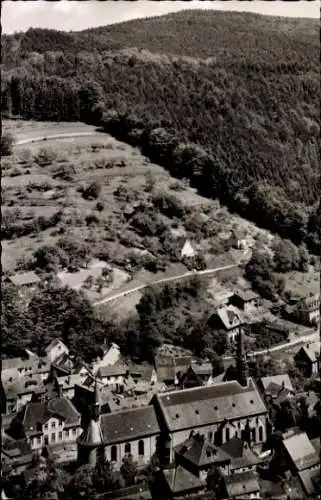 Ak Schönau bei Heidelberg Odenwald, Luftbild vom Ort