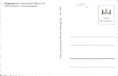 Ak Muggenbrunn Todtnau im Südschwarzwald, Panorama, Winter, Skifahrer
