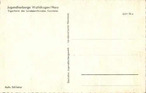 Ak Wolfshagen Langelsheim am Harz, Jugendherberge