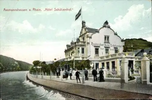 Ak Assmannshausen Rüdesheim am Rhein, Hotel Schützenhof