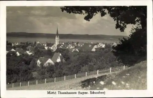 Ak Markt Thannhausen in Schwaben, Gesamtansicht, Kirche