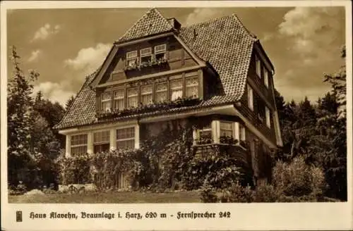 Ak Braunlage im Oberharz, Haus Klavehn