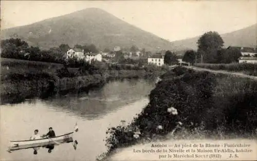 Ak Ascain Pyrénées Atlantiques, Au pied de la Rhune - Funieulaire Les bords de la Nivelle