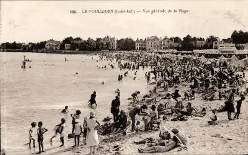 Ak Le Pouliguen Loire Atlantique,Vue generale de la Plage