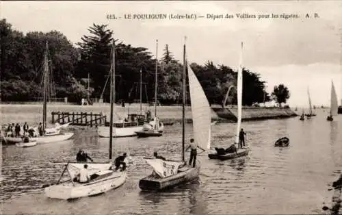 Ak Le Pouliguen Loire Atlantique, Depart des Voiliers pour les regates