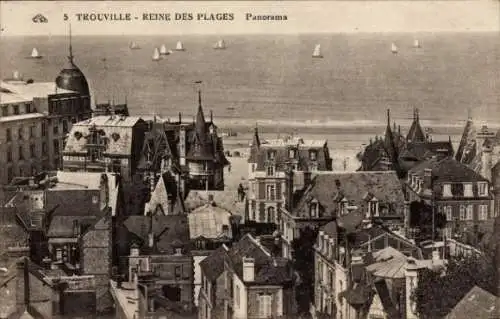 Ak Trouville Calvados, Reine des Plages, Panorama