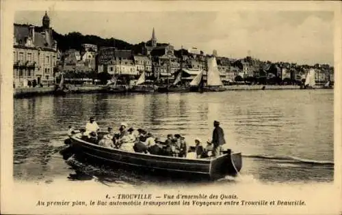 Ak Trouville Calvados, Hafen, Autofähre