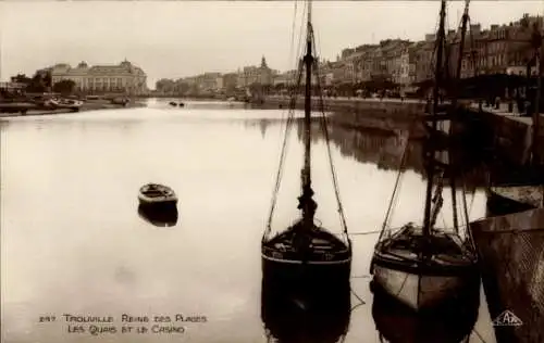 Ak Trouville Calvados, Reine des Plages, Les Quais, Casino