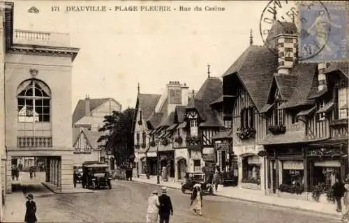 Ak Deauville Calvados, Plage Fleurie, Rue du Casino