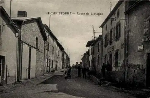 Ak St Christophe Charente, Route de Limoges