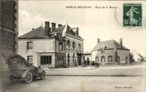 Ak Mur de Sologne Loir et Cher, Place de la Mairie