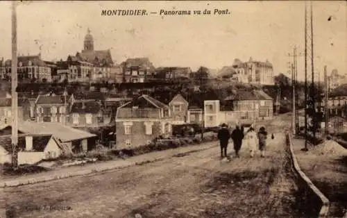 Ak Montdidier Somme, Panorama vu du Pont