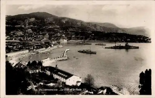 Ak Villefranche sur Mer Alpes Maritimes, la Rade