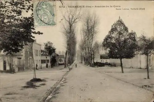 Ak Verberie Oise, Avenue de la Gare