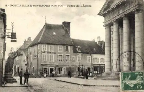 Ak Pontailler sur Saône Côte-d’Or, Place de l'Eglise