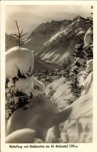 Ak Mittelberg im Kleinwalsertal Vorarlberg, Widderstein, Winterlandschaft