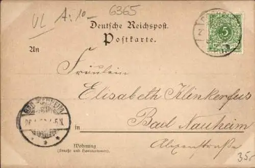 Litho Rodheim Rosbach vor der Höhe Hessen, Schule, Kirche, Totalansicht