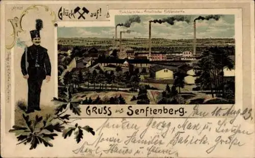 Litho Senftenberg in der Niederlausitz, Bergmann, Anhaltische Kohlenwerke