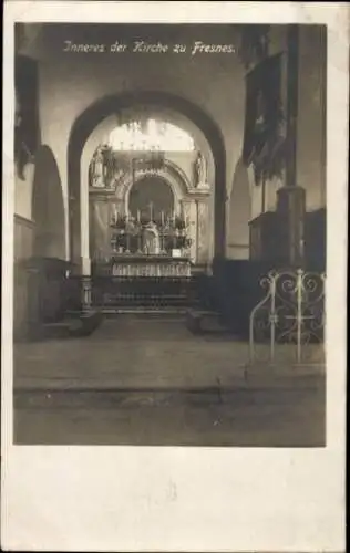 Foto Ak Fresnes Meuse, Inneres der Kirche