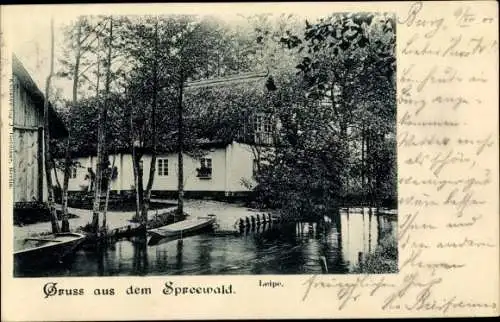 Ak Leipe Lübbenau im Spreewald, Ortspartie