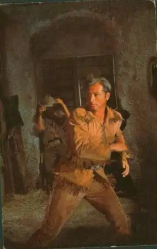 Sammelbild Karl May, Filmszene Winnetou III, Unter Geiern, Nr. 145 Old Shatterhand, Lex Barker