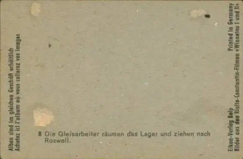 Sammelbild Karl May, Filmszene "Winnetou I" und "Winnetou II", Nr. 8, Gleisarbeiter