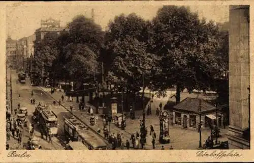 Ak Berlin Mitte, Dönhoffplatz, Straßenbahnen, Kiosk