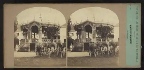 Stereo Foto Baden-Baden, Der neue Musikpavillon in Baden-Baden um 1870