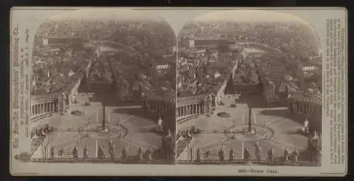 Stereo Foto Rom, Vatikanstadt, Der Petersplatz