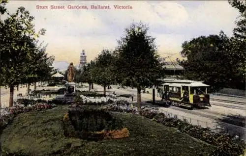 Ak Ballarat Victoria Australien, Sturt-Street-Gardens