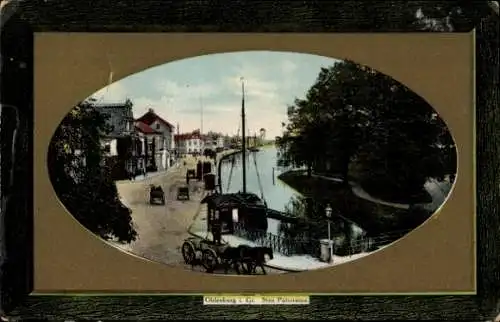 Präge Passepartout Ak Oldenburg im Großherzogtum Oldenburg, Panorama, Fuhrwerk, Stau