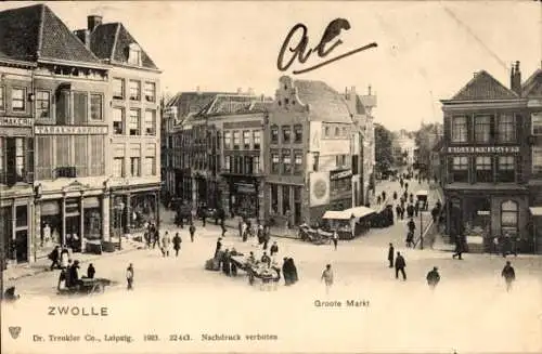 Ak Zwolle Overijssel Niederlande, Groote Markt