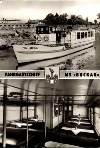 Ak Fahrgastschiff MS Buckau, MVB Abt. Weiße Flotte und Fähren Magdeburg