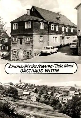 Ak Meura Thüringer Wald, Gasthaus Wittig, Stadtpanorama