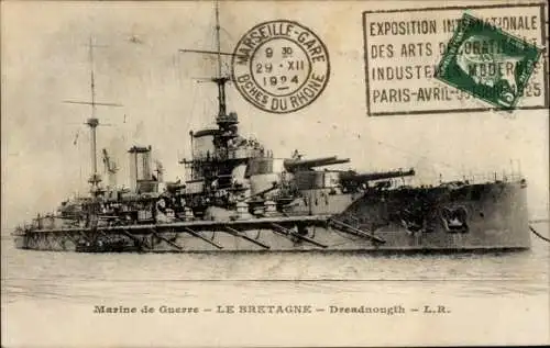 Ak Französisches Kriegsschiff Bretagne, Französische Marine