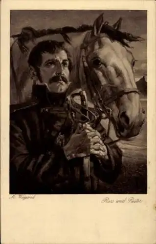 Künstler Ak Wiegand, M., Ross und Reiter