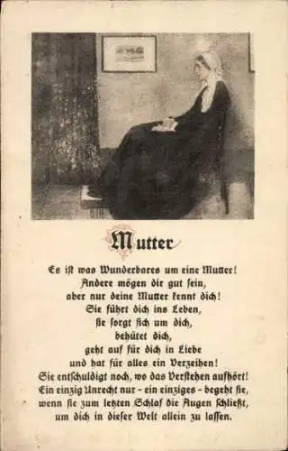 Gedicht Ak Mutter, Es ist was Wunderbares um eine Mutter