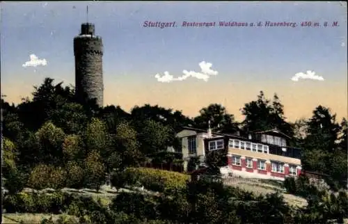 Ak Stuttgart in Württemberg, Hasenberg, Restaurant Waldhaus