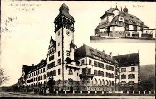 Ak Freiburg im Breisgau, Neues Lehrerseminar, Turnhalle