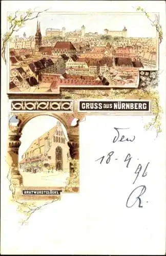 Litho Nürnberg in Mittelfranken, Bratwurstglöckl, Gesamtansicht