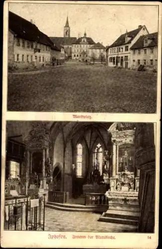 Ak Iphofen in Unterfranken, Marktplatz, Blutskirche, Innenansicht