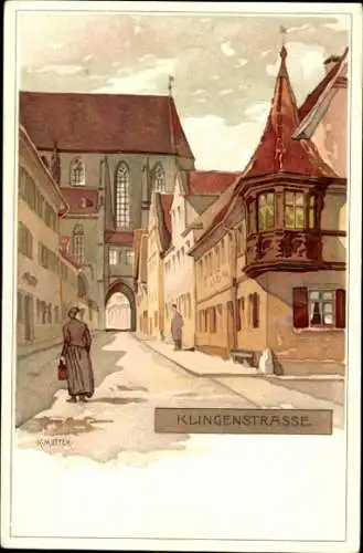 Künstler Litho Mutter, K., Rothenburg ob der Tauber, Klingenstraße