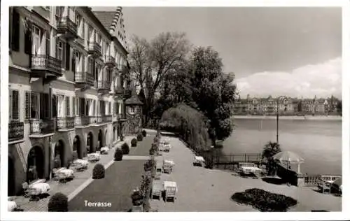 Ak Konstanz am Bodensee, Inselhotel, Terrasse