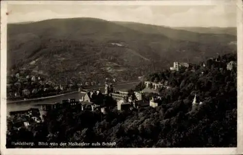 Ak Heidelberg am Neckar, Teilansicht, Schloss, Blick von der Molkenkur