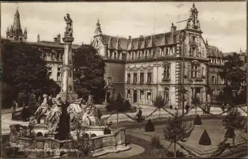 Ak Trier an der Mosel, Rathaus, Georgsbrunnen