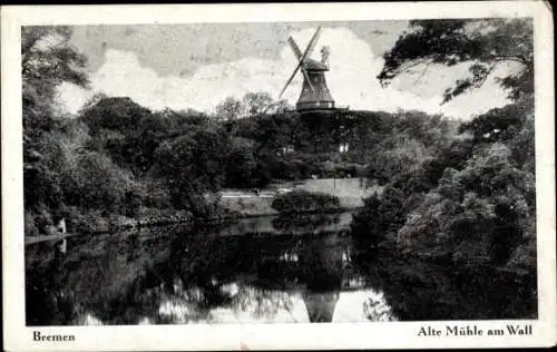 Ak Hansestadt Bremen, Alte Mühle am Wall