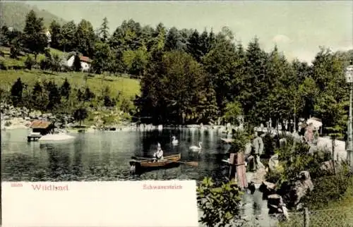 Ak Bad Wildbad im Schwarzwald, Schwanenteich