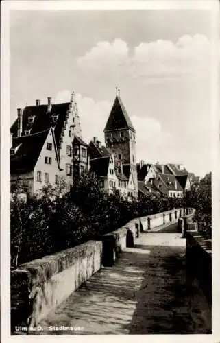 Ak Ulm an der Donau, Auf der Stadtmauer